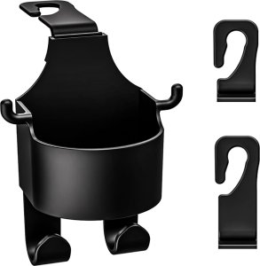 Alogy Wieszak uchwyt haczyk samochodowy 5w1 na fotel zagłówek organizer do auta samochodu na kubek napój Car Czarny 16