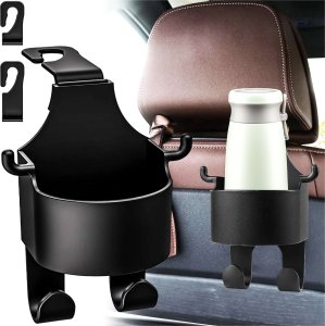 Alogy Wieszak uchwyt haczyk samochodowy 5w1 na fotel zagłówek organizer do auta samochodu na kubek napój Car Czarny 17