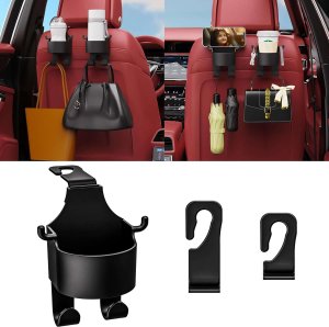 Alogy Wieszak uchwyt haczyk samochodowy 5w1 na fotel zagłówek organizer do auta samochodu na kubek napój Car Czarny 7