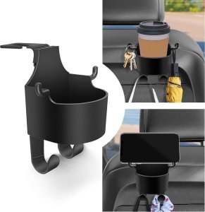 Alogy Wieszak uchwyt haczyk samochodowy 5w1 na fotel zagłówek organizer do auta samochodu na kubek napój Car Czarny 10