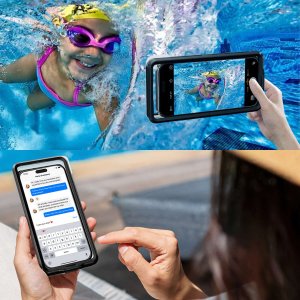 Alogy Etui wodoodporne wodoszczelne IPX68 uniwersalne na telefon do 6.9 cala Case futerał do wody + Smyczka Alogy Czarne 13