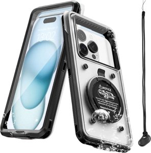 Alogy Etui wodoodporne wodoszczelne IPX68 uniwersalne na telefon do 6.9 cala Case futerał do wody + Smyczka Alogy Czarne 15