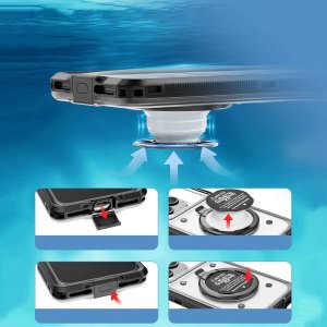 Alogy Etui wodoodporne wodoszczelne IPX68 uniwersalne na telefon do 6.9 cala Case futerał do wody + Smyczka Alogy Czarne 4