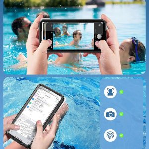 Alogy Etui wodoodporne wodoszczelne IPX68 uniwersalne na telefon do 6.9 cala Case futerał do wody + Smyczka Alogy Czarne 6