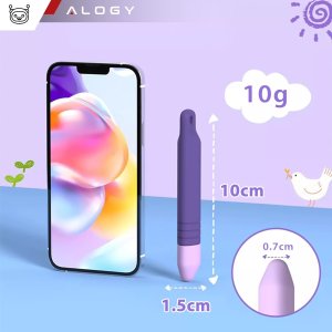 Rysik Alogy Rysik pojemnościowy długopis dotykowy do ekranów do telefonu tabletu Alogy Stylus Pen dla dzieci 10 cm Fioletowy 3