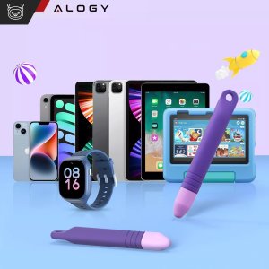 Rysik Alogy Rysik pojemnościowy długopis dotykowy do ekranów do telefonu tabletu Alogy Stylus Pen dla dzieci 10 cm Fioletowy 4