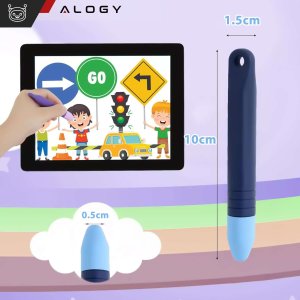 Rysik Alogy Rysik pojemnościowy długopis dotykowy do ekranów do telefonu tabletu Alogy Stylus Pen dla dzieci 10 cm Niebieski 3