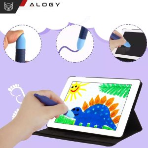 Rysik Alogy Rysik pojemnościowy długopis dotykowy do ekranów do telefonu tabletu Alogy Stylus Pen dla dzieci 10 cm Niebieski 5