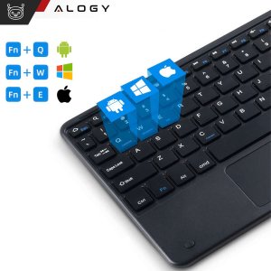 Klawiatura Alogy Klawiatura Bezprzewodowa z touchpadem Bluetooth touchpad do PC TV tabletu USB-C Alogy Wireless Czarna 4