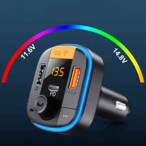 Transmiter FM Yesido Transmiter samochodowy Bluetooth 5.0 FM Szybka Ładowarka 43W 2x USB QC 3.0 + USB-C PD Micro SD Yesido do samochodu czarny 2