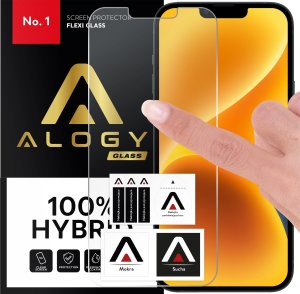 Alogy Szkło hybrydowe do Apple iPhone 13 na ekran Alogy Flexi Glass 9H Case Friendly płaskie na ekran 1