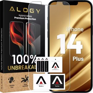 Alogy Szkło "NIETŁUKĄCE" do etui iPhone 14 Plus hybrydowe ochronne folia na ekran Alogy Flexi Glass 9H Case Friendly płaskie na ekran 1