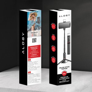 Selfie stick Alogy Selfie stick kijek Bluetooth Alogy Statyw Tripod uchwyt do telefonu zdjęć z pilotem 75.8cm czarny 14