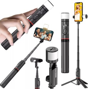 Selfie stick Alogy Selfie stick kijek Bluetooth Alogy Statyw Tripod uchwyt do telefonu zdjęć z pilotem 75.8cm czarny 15
