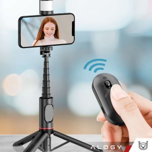 Selfie stick Alogy Selfie stick kijek Bluetooth Alogy Statyw Tripod uchwyt do telefonu zdjęć z pilotem 75.8cm czarny 4