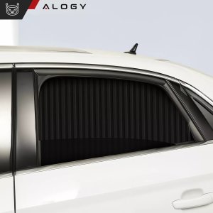 Alogy Osłona Magnetyczna kurtyna roleta na szyby tylne boczne do auta samochodu przeciwsłoneczna ochrona UV Czarna [2szt] 11