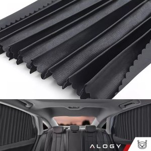 Alogy Osłona Magnetyczna kurtyna roleta na szyby tylne boczne do auta samochodu przeciwsłoneczna ochrona UV Czarna [2szt] 12