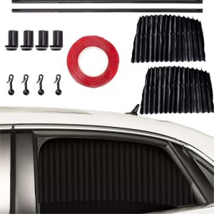 Alogy Osłona Magnetyczna kurtyna roleta na szyby tylne boczne do auta samochodu przeciwsłoneczna ochrona UV Czarna [2szt] 13