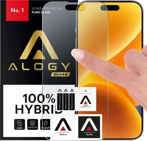 Alogy Szkło hybrydowe do Apple iPhone 15 Plus na cały ekran Alogy Flexi Full Glass 9H szkiełko ochronne Nietłukące 1