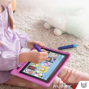 Rysik Alogy 2x Rysik pojemnościowy dotykowy do ekranów telefonu tabletu Alogy Stylus Pen dla dzieci 10 cm Fioletowy i Niebieski 11