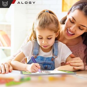 Rysik Alogy 2x Rysik pojemnościowy dotykowy do ekranów telefonu tabletu Alogy Stylus Pen dla dzieci 10 cm Fioletowy i Niebieski 12