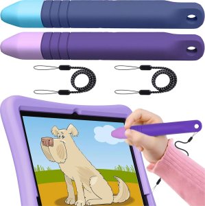Rysik Alogy 2x Rysik pojemnościowy dotykowy do ekranów telefonu tabletu Alogy Stylus Pen dla dzieci 10 cm Fioletowy i Niebieski 13