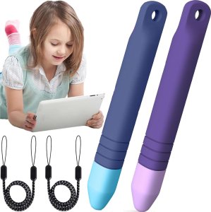 Rysik Alogy 2x Rysik pojemnościowy dotykowy do ekranów telefonu tabletu Alogy Stylus Pen dla dzieci 10 cm Fioletowy i Niebieski 15