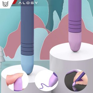 Rysik Alogy 2x Rysik pojemnościowy dotykowy do ekranów telefonu tabletu Alogy Stylus Pen dla dzieci 10 cm Fioletowy i Niebieski 8