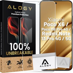 Alogy Szkło hybrydowe do Xiaomi Poco X6 / Poco M6 Pro 4G / Redmi Note 13 Pro 4G / 5G na ekran Alogy Flexi Glass 9H Case Friendly płaskie na ekran 1