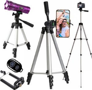 Statyw Alogy Statyw tripod Alogy lekki z pilotem i torbą uchwyt na smartfon, telefon, aparat do zdjęć 105cm 4w1 1