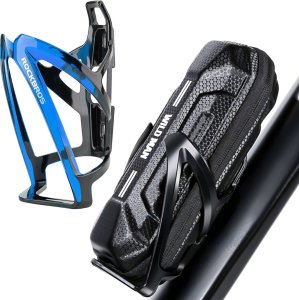 WildMan Etui torba sakwa rowerowa Wildman XT11 na rower w miejsce uchwytu na bidon 0,5L Czarna + Koszyk na bidon 1