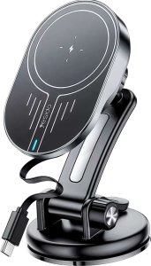 Yesido Uchwyt samochodowy magnetyczny z ładowarka indukcyjna Qi 15W Yesido C313 na kokpit samochodu auta do telefonu Czarny 6