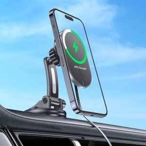 Yesido Uchwyt samochodowy magnetyczny z ładowarka indukcyjna Qi 15W Yesido C313 na kokpit samochodu auta do telefonu Czarny 8