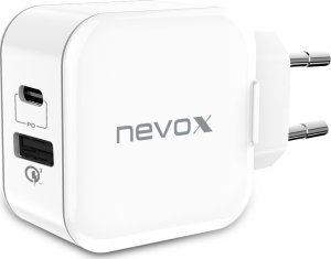 Ładowarka Nevox nevox 20W USB-C PD + USB QC 3.0 Ladegerät weiß 2