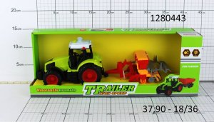 Dromader TRAKTOR(DŹWIĘKI) Z PRZYCZEPĄ W PUDEŁKU 1