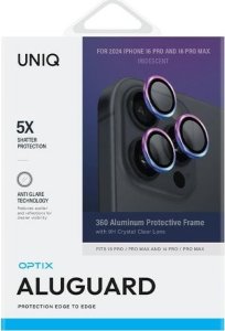 Uniq UNIQ Optix Aluminium Camera Lens Protector iPhone 16 Pro 6.3" / 16 Pro Max 6.9" iridescent szkło na obiektyw aparatu z aplikatorem 2