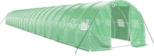 vidaXL Szklarnia ze stalową ramą, zielona, 66 m, 22x3x2 m 2