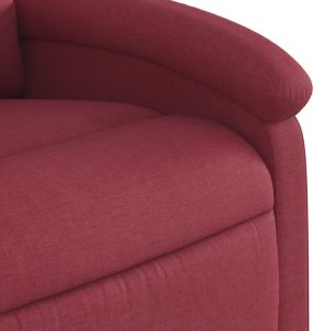 vidaXL Rozkładany fotel masujący, elektryczny, winna czerwień, tkanina 11