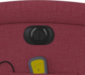 vidaXL Rozkładany fotel masujący, elektryczny, winna czerwień, tkanina 12