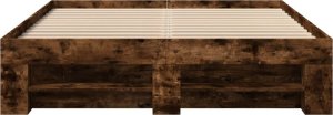 vidaXL Rama łóżka, przydymiony dąb, 135x190cm, materiał drewnopochodny 5
