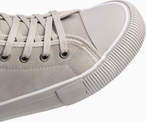 Ombre Wysokie buty męskie trampki z dekoracyjną lamówką  popielate V3 OM-FOTH-0158 40 3