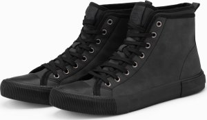 Ombre Męskie buty wysokie trampki z dekoracyjną cholewką  grafitowe V4 OM-FOTH-0158 45 3