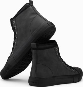 Ombre Męskie buty wysokie trampki z dekoracyjną cholewką  grafitowe V4 OM-FOTH-0158 45 5