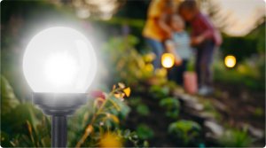 Oprawa schodowa Ilumen Lampka solarna biała kula 4szt Ilumen LS-102 3