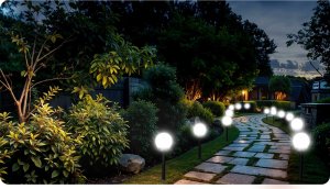 Oprawa schodowa Ilumen Lampka solarna biała kula 4szt Ilumen LS-102 5