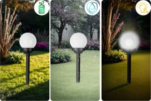 Oprawa schodowa Ilumen Lampka solarna biała kula 4szt Ilumen LS-102 8