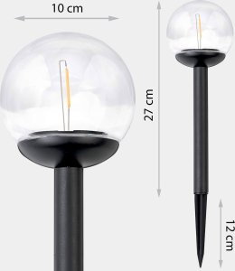 Oprawa schodowa Ilumen Lampka solarna przeźroczysta kula 4szt Ilumen LS-103 6
