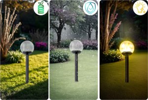 Oprawa schodowa Ilumen Lampka solarna przeźroczysta kula 4szt Ilumen LS-103 7