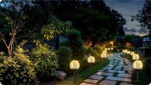 Oprawa schodowa Ilumen Lampka solarna przeźroczysta kula 4szt Ilumen LS-103 3