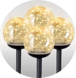 Oprawa schodowa Ilumen Lampka solarna przeźroczysta kula 4szt Ilumen LS-103 4